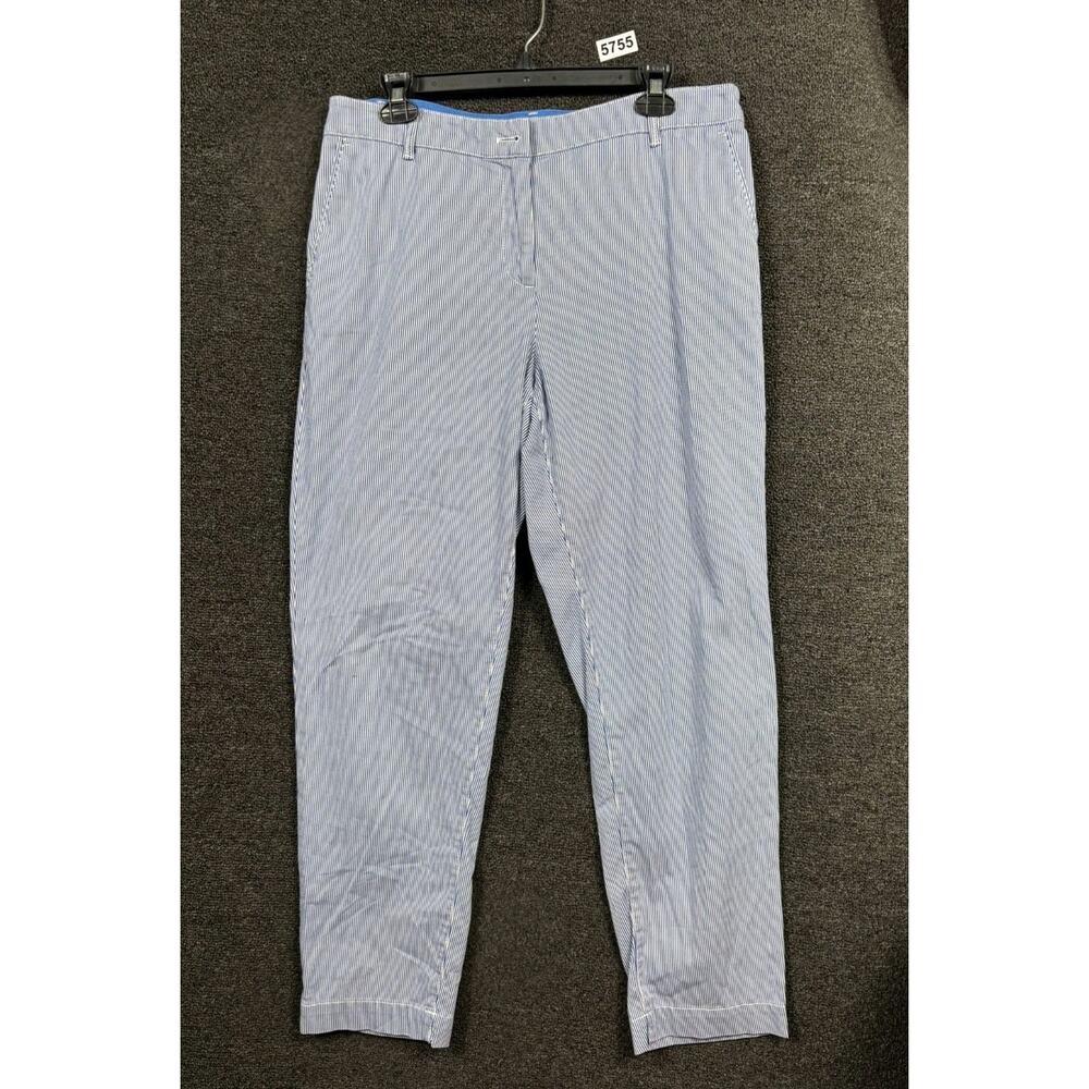 Talbots Light Blue and White Pinstripe Straight Leg Pants